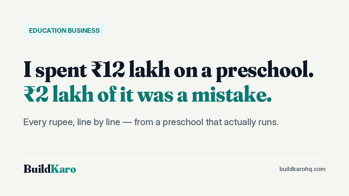 Cost to start a preschool in India — BuildKaro